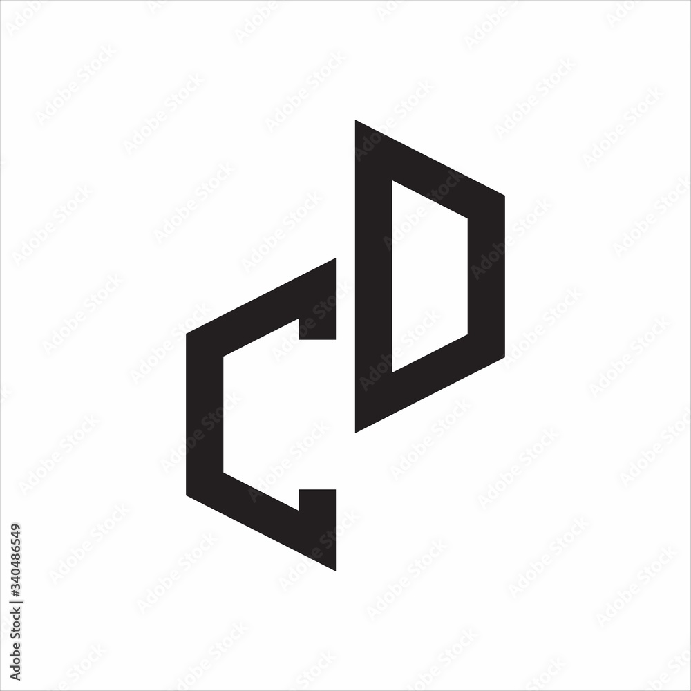 CD Initial Letters logo monogram with up to down style CD Initial Letters logo monogram with up to down style