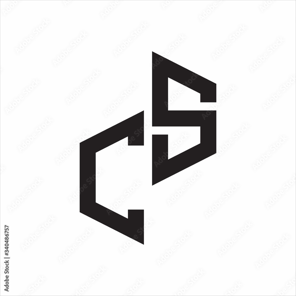 CS Initial Letters logo monogram with up to down style CS Initial Letters logo monogram with up to down style