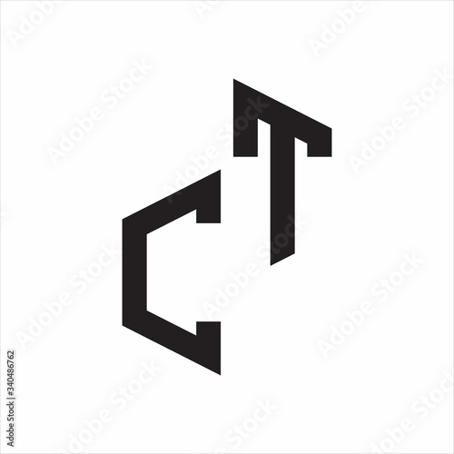CT Initial Letters logo monogram with up to down style