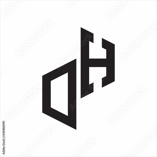 DH Initial Letters logo monogram with up to down style