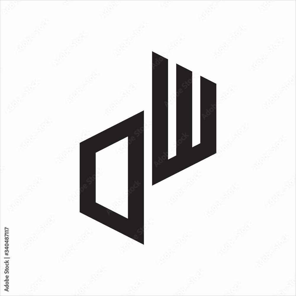 DW Initial Letters logo monogram with up to down style DW Initial Letters logo monogram with up to down style