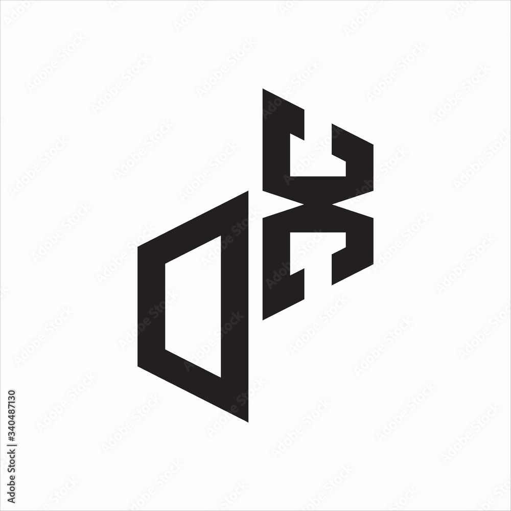 DX Initial Letters logo monogram with up to down style