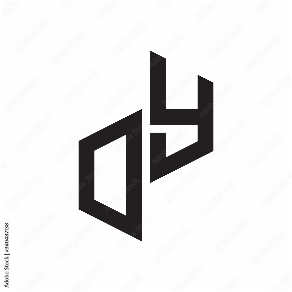 DY Initial Letters logo monogram with up to down style DY Initial Letters logo monogram with up to down style