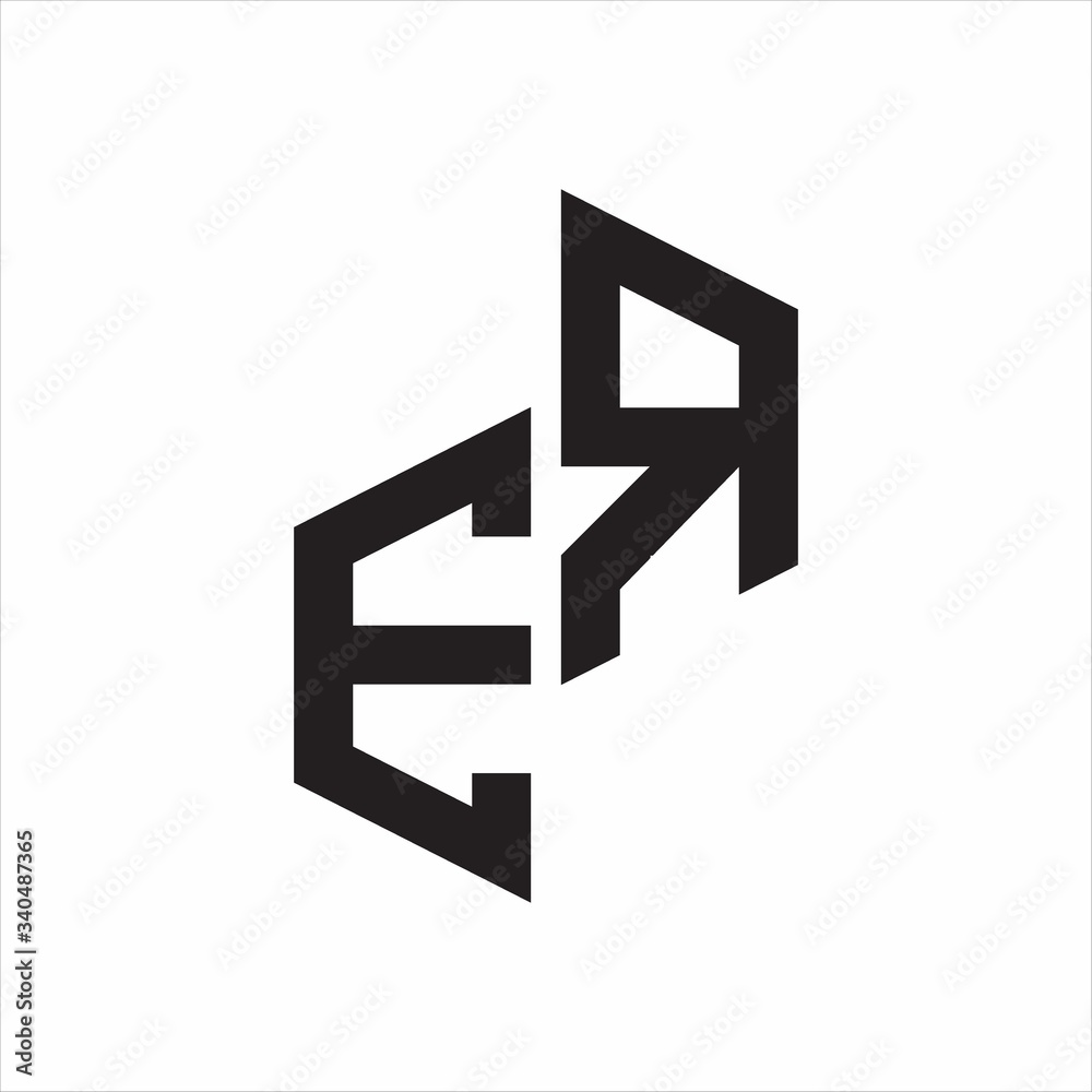 ER Initial Letters logo monogram with up to down style ER Initial Letters logo monogram with up to down style