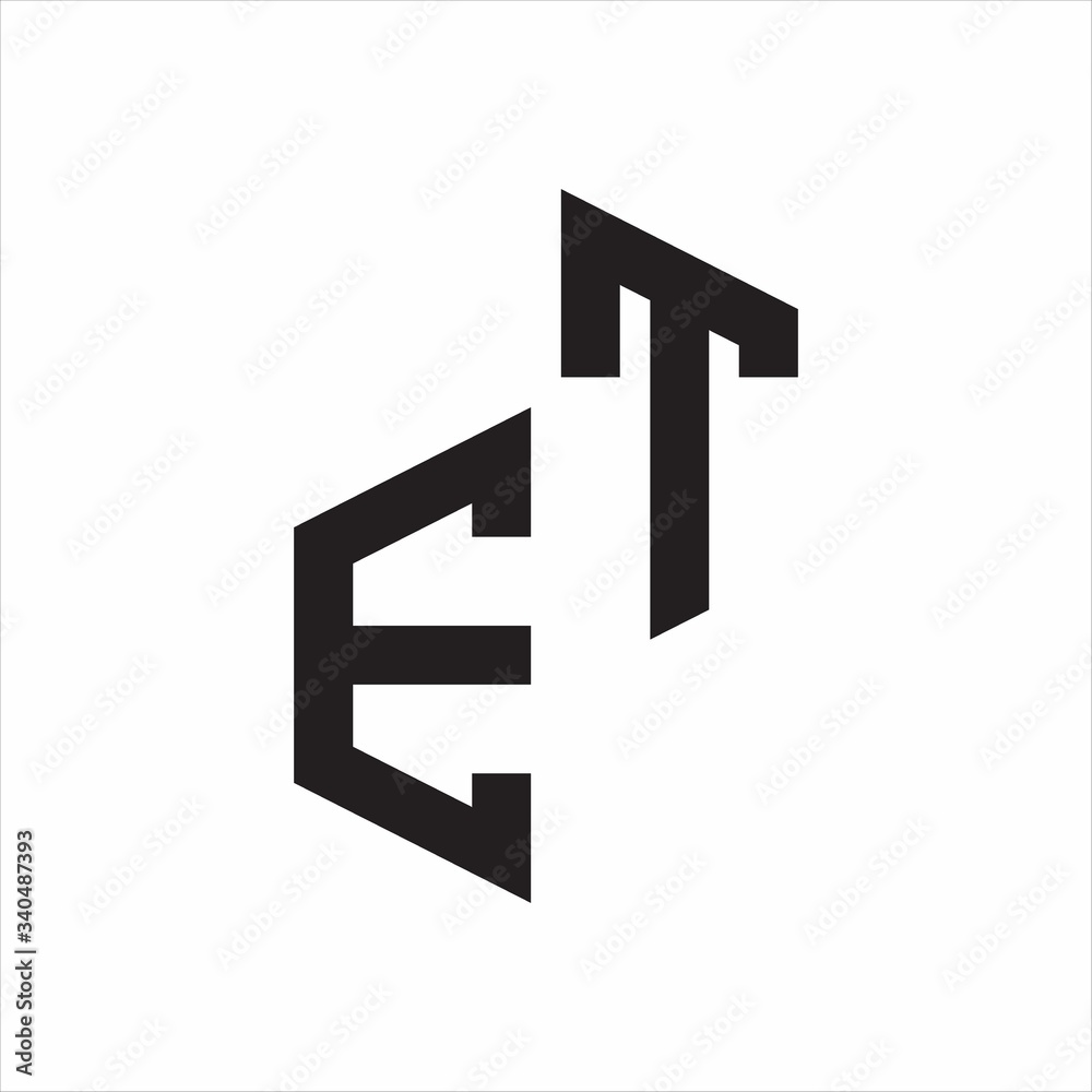 ET Initial Letters logo monogram with up to down style ET Initial Letters logo monogram with up to down style