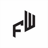 FW Initial Letters logo monogram with up to down style