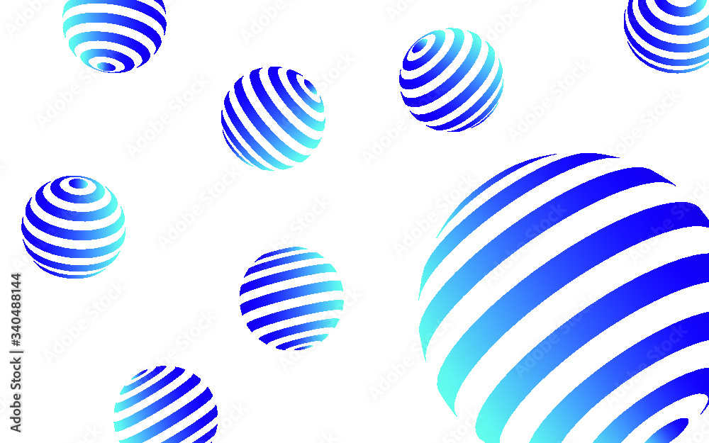 Minimal geometric shapes with trendy gradients.