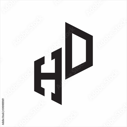 HD Initial Letters logo monogram with up to down style