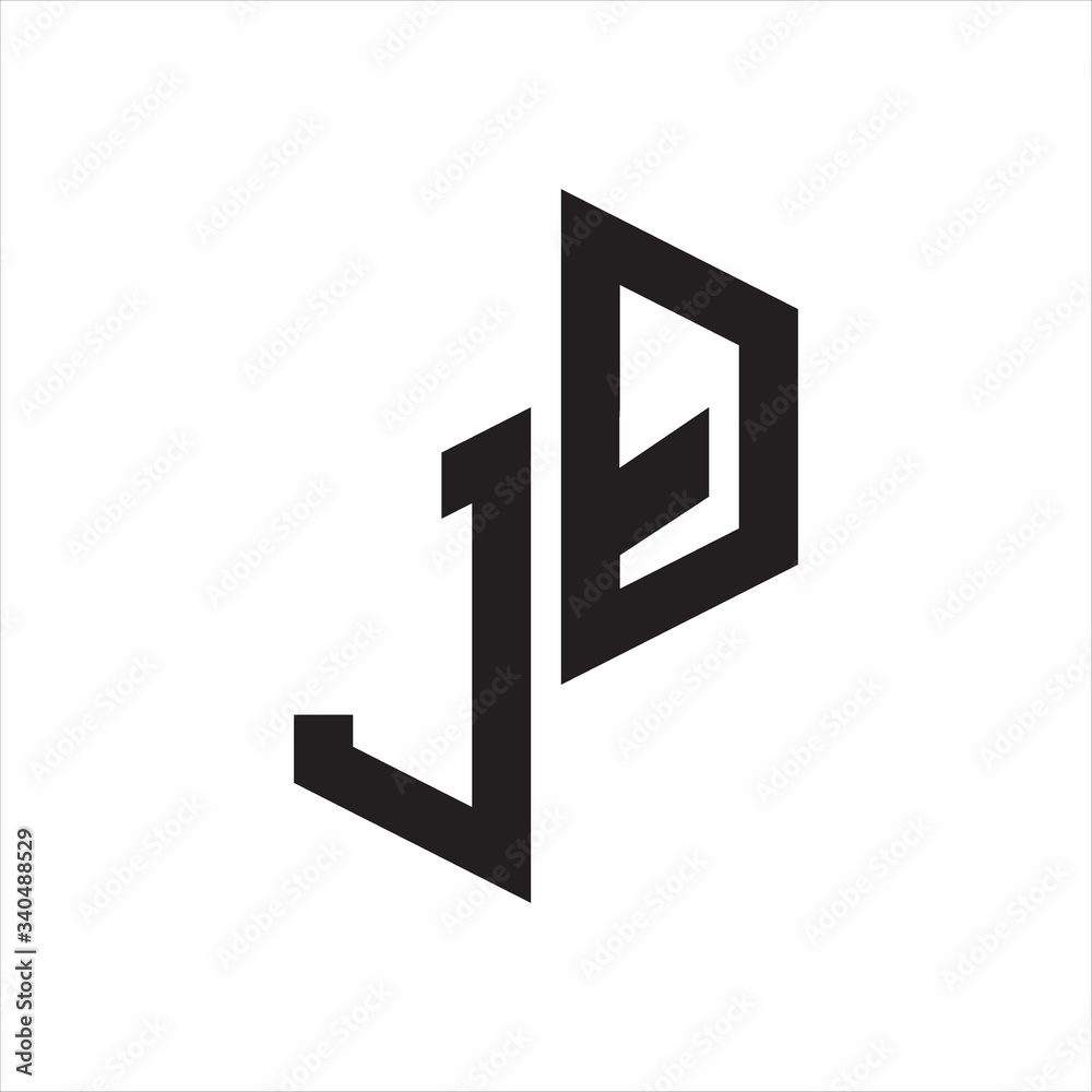 Fototapeta premium JQ Initial Letters logo monogram with up to down style