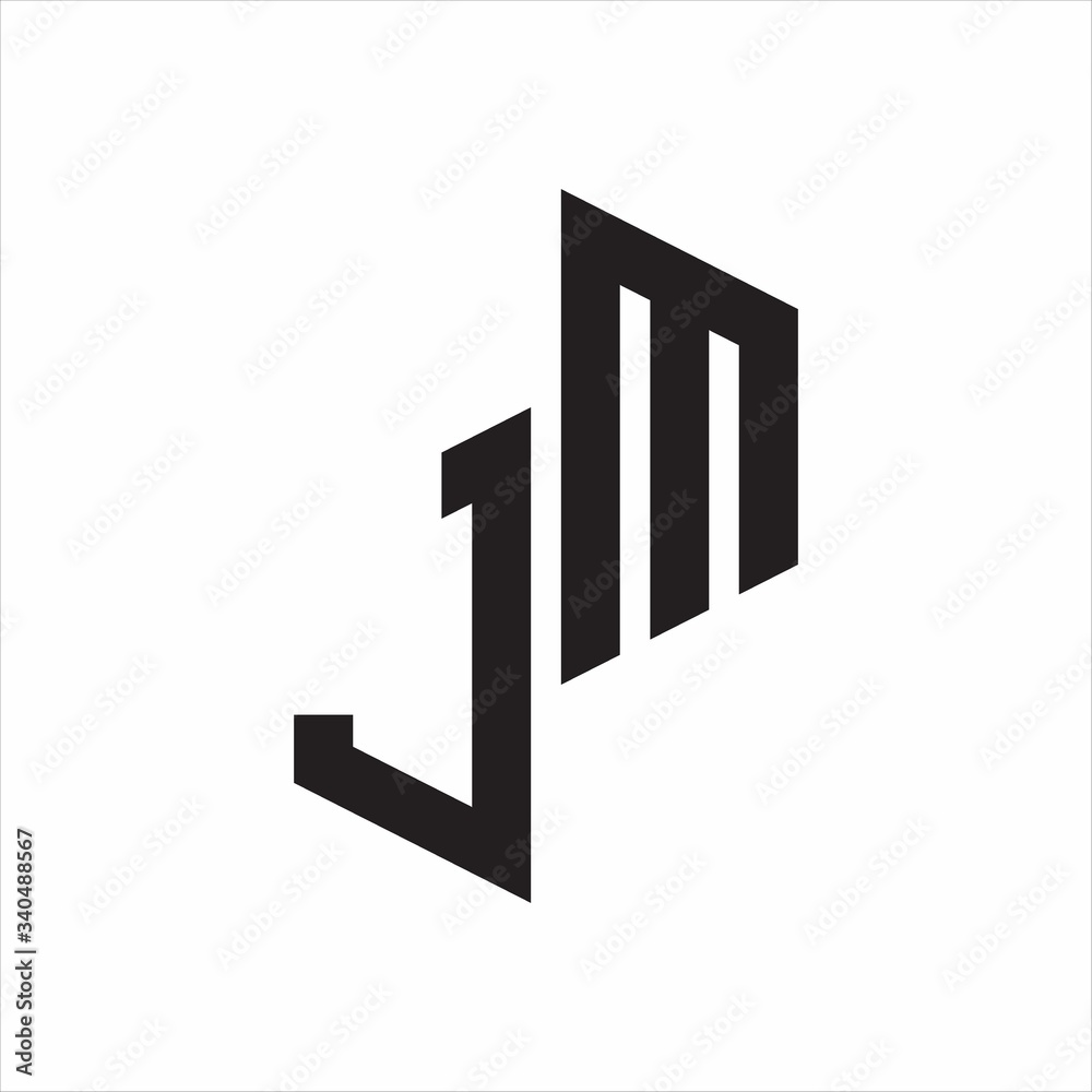 JM Initial Letters logo monogram with up to down style JM Initial Letters logo monogram with up to down style
