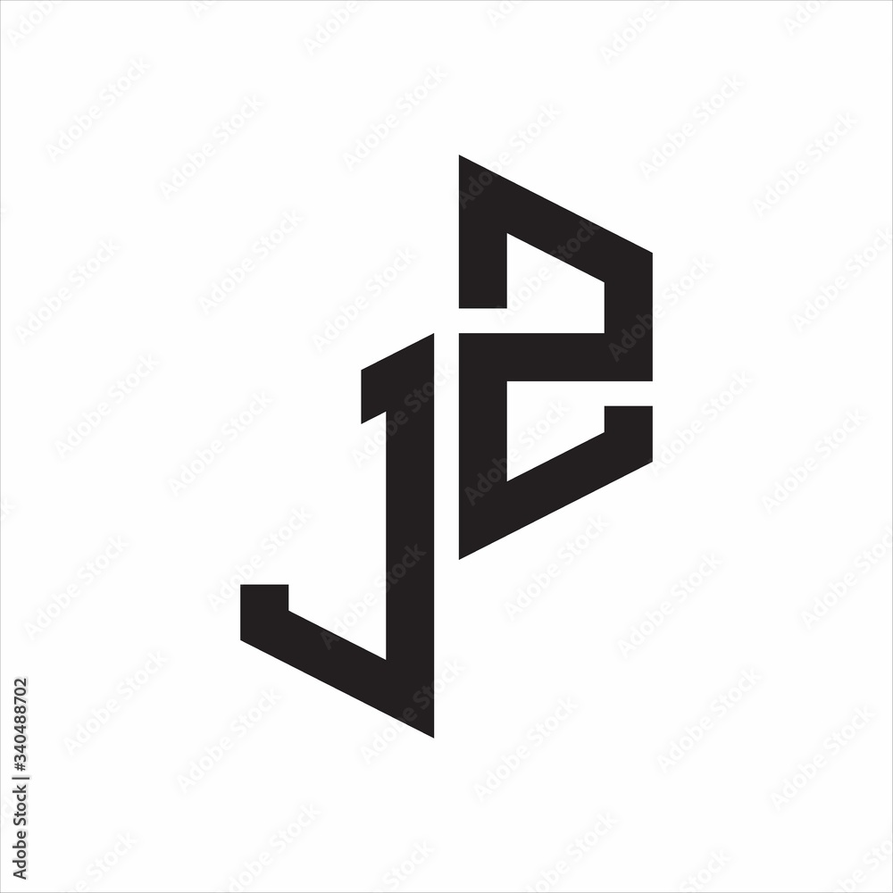 JZ Initial Letters logo monogram with up to down style
