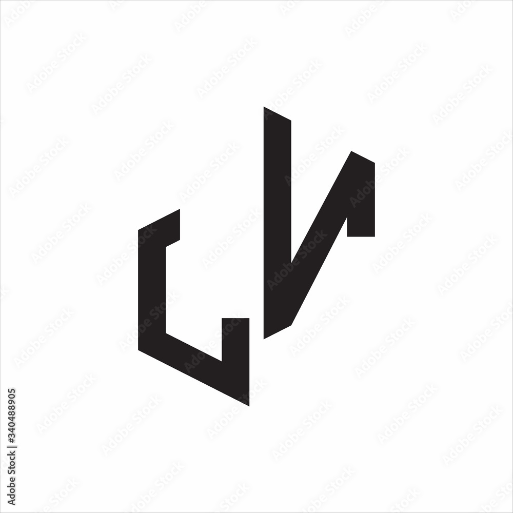 LV Initial Letters logo monogram with up to down style LV Initial Letters logo monogram with up to down style