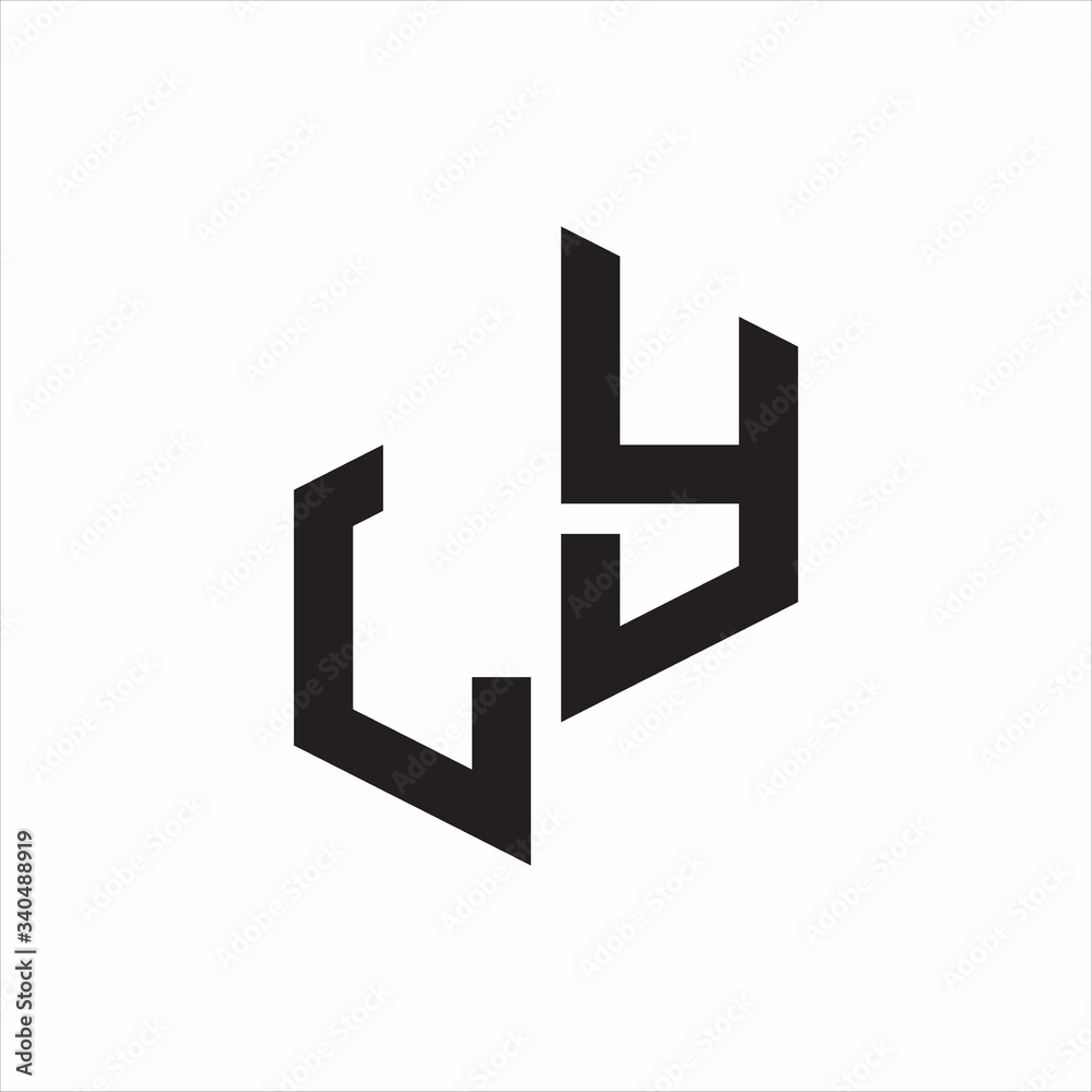 Fototapeta premium LY Initial Letters logo monogram with up to down style