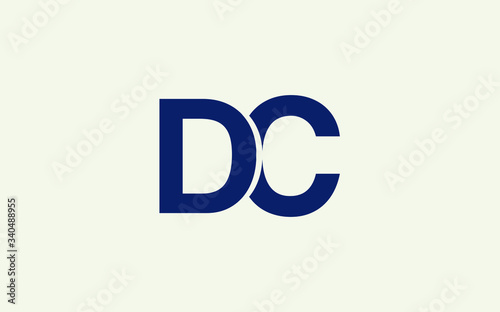 DC or CD and D, C Uppercase Letter Initial Logo Design, Vector Template