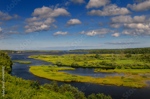 Salt marsh on North Aspy River at North Harbour Asby Bay Cape Breton Nova Scotia