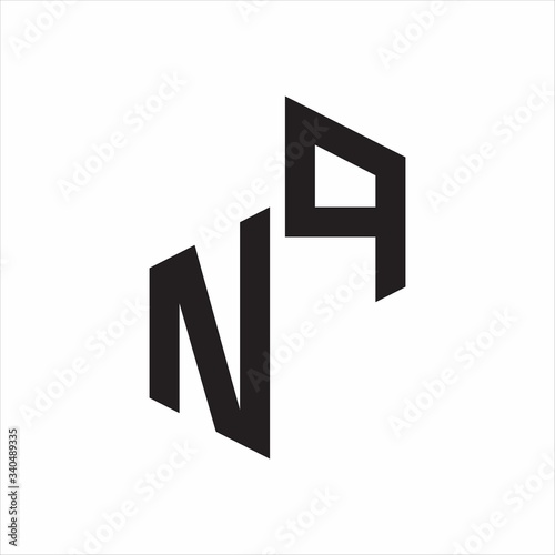 NP Initial Letters logo monogram with up to down style