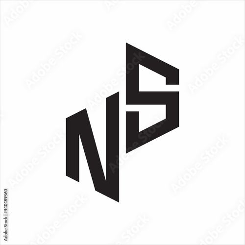 NS Initial Letters logo monogram with up to down style