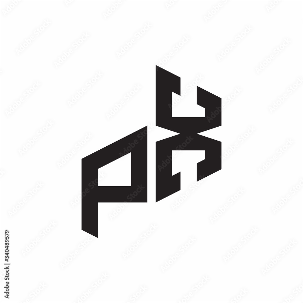 PX Initial Letters logo monogram with up to down style PX Initial Letters logo monogram with up to down style
