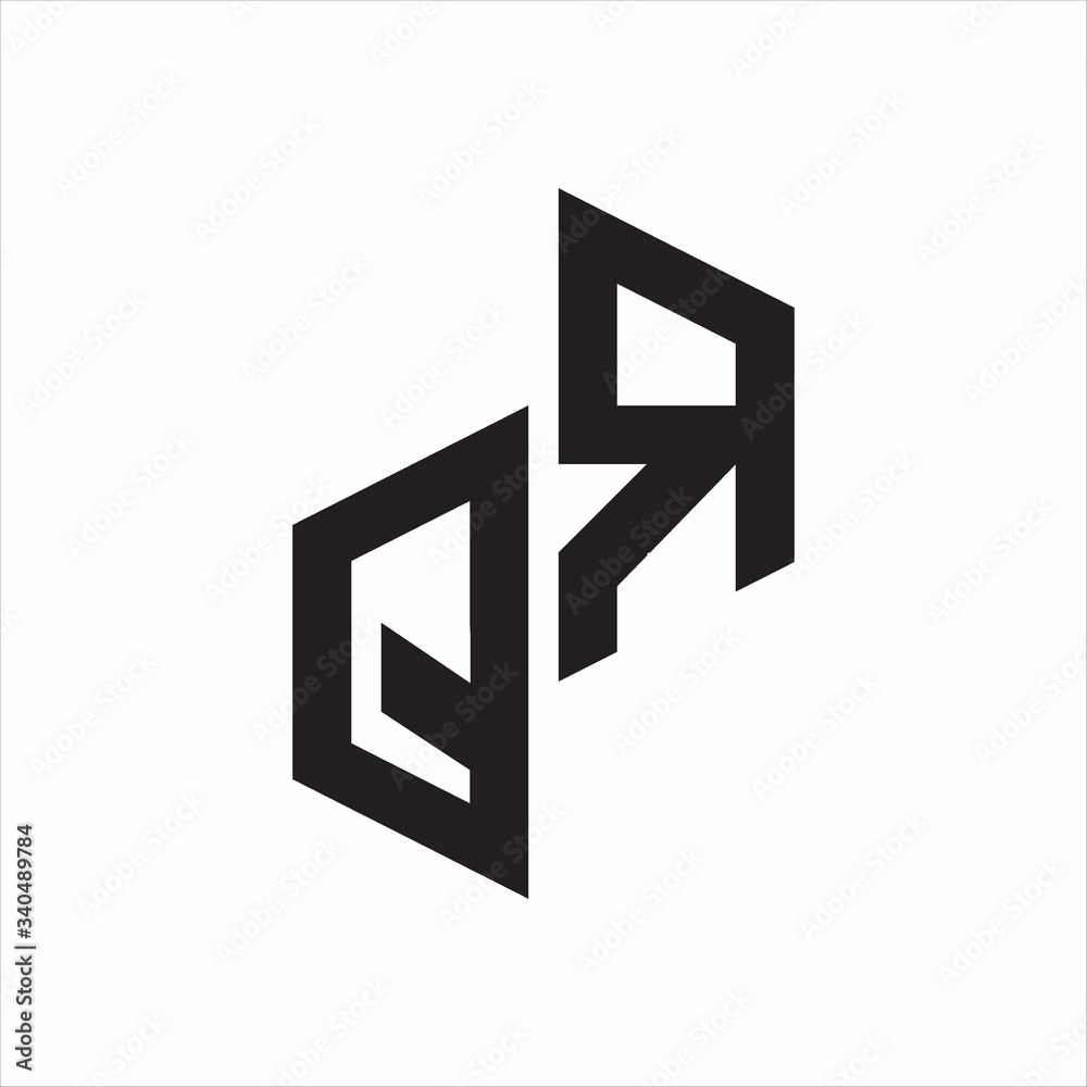 Fototapeta premium QR Initial Letters logo monogram with up to down style
