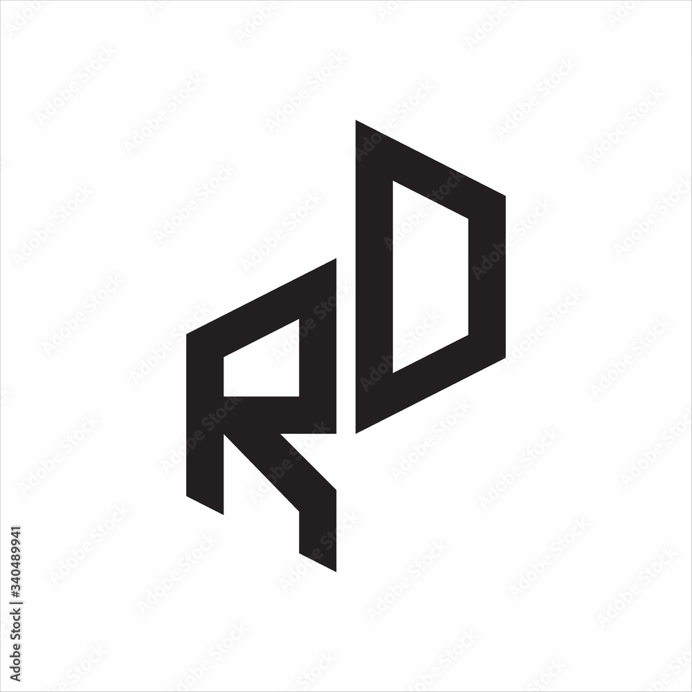 RD Initial Letters logo monogram with up to down style RD Initial Letters logo monogram with up to down style