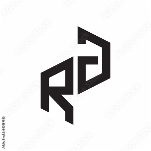 RG Initial Letters logo monogram with up to down style
