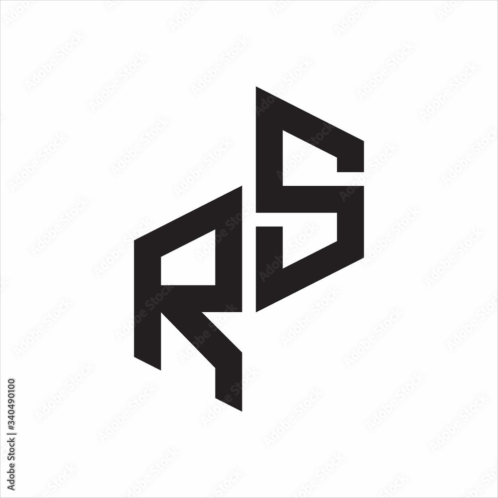 RS Initial Letters logo monogram with up to down style RS Initial Letters logo monogram with up to down style