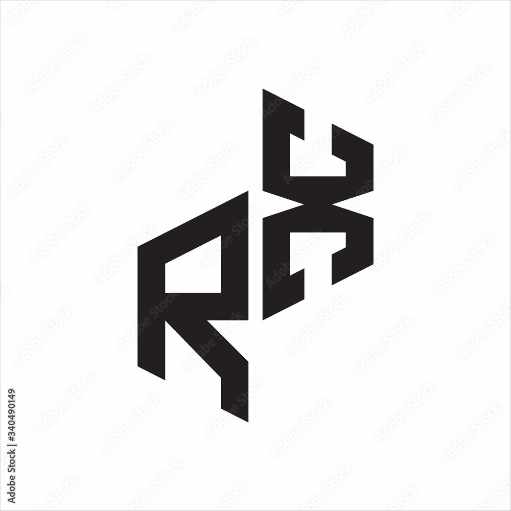 RX Initial Letters logo monogram with up to down style RX Initial Letters logo monogram with up to down style