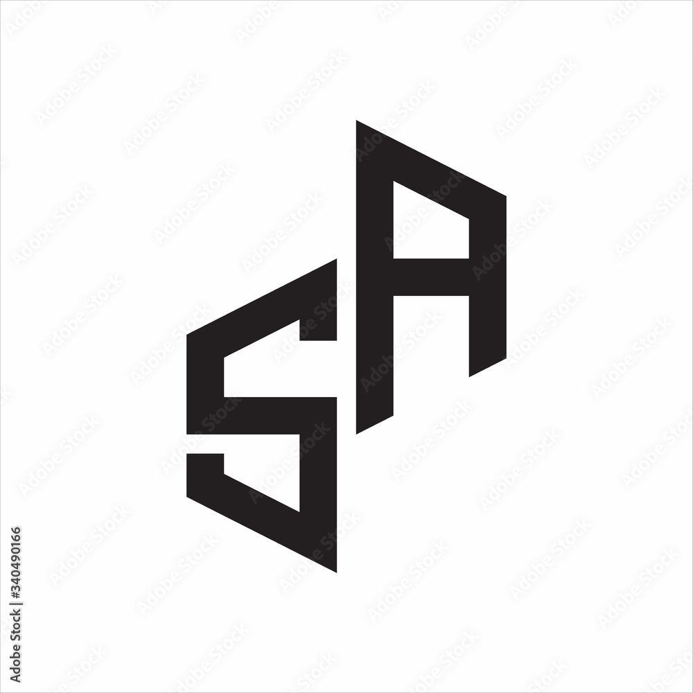 SA Initial Letters logo monogram with up to down style