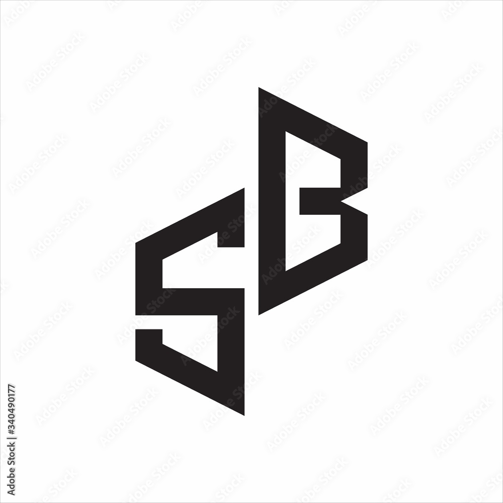 SB Initial Letters logo monogram with up to down style SB Initial Letters logo monogram with up to down style