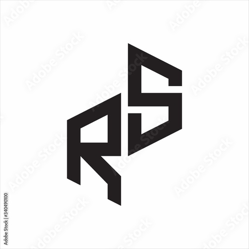 RS Initial Letters logo monogram with up to down style