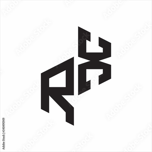 RX Initial Letters logo monogram with up to down style