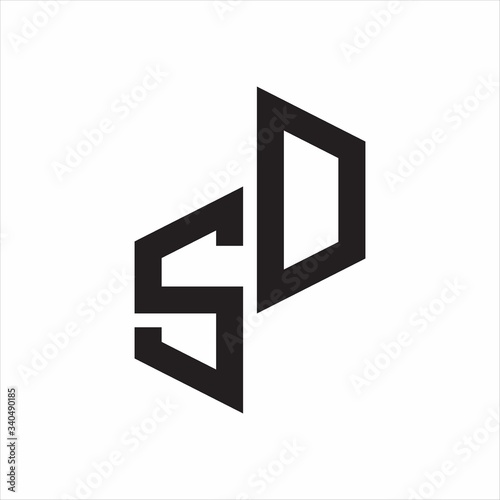 SD Initial Letters logo monogram with up to down style