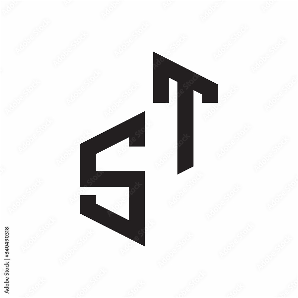 ST Initial Letters logo monogram with up to down style ST Initial Letters logo monogram with up to down style