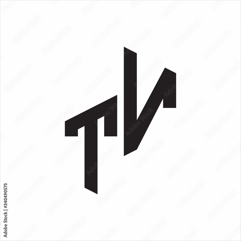 TV Initial Letters logo monogram with up to down style TV Initial Letters logo monogram with up to down style