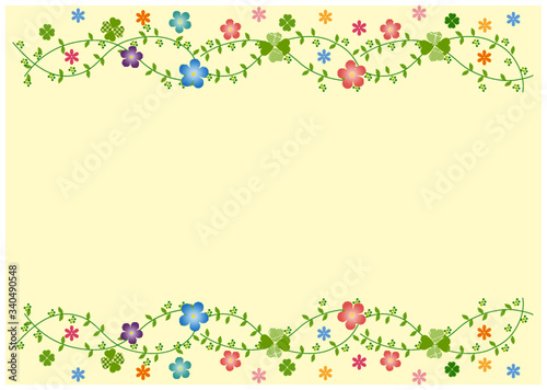 蔓草と花_背景_フレーム