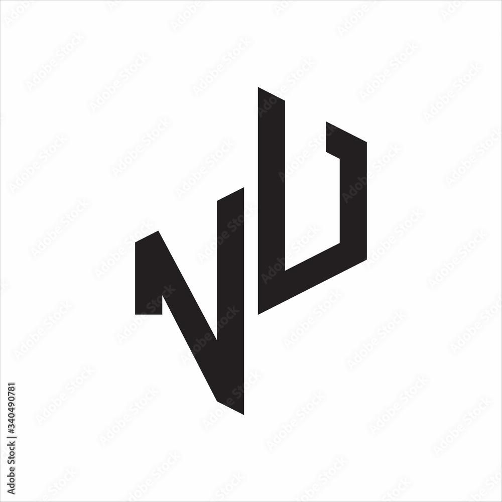 VU Initial Letters logo monogram with up to down style VU Initial Letters logo monogram with up to down style