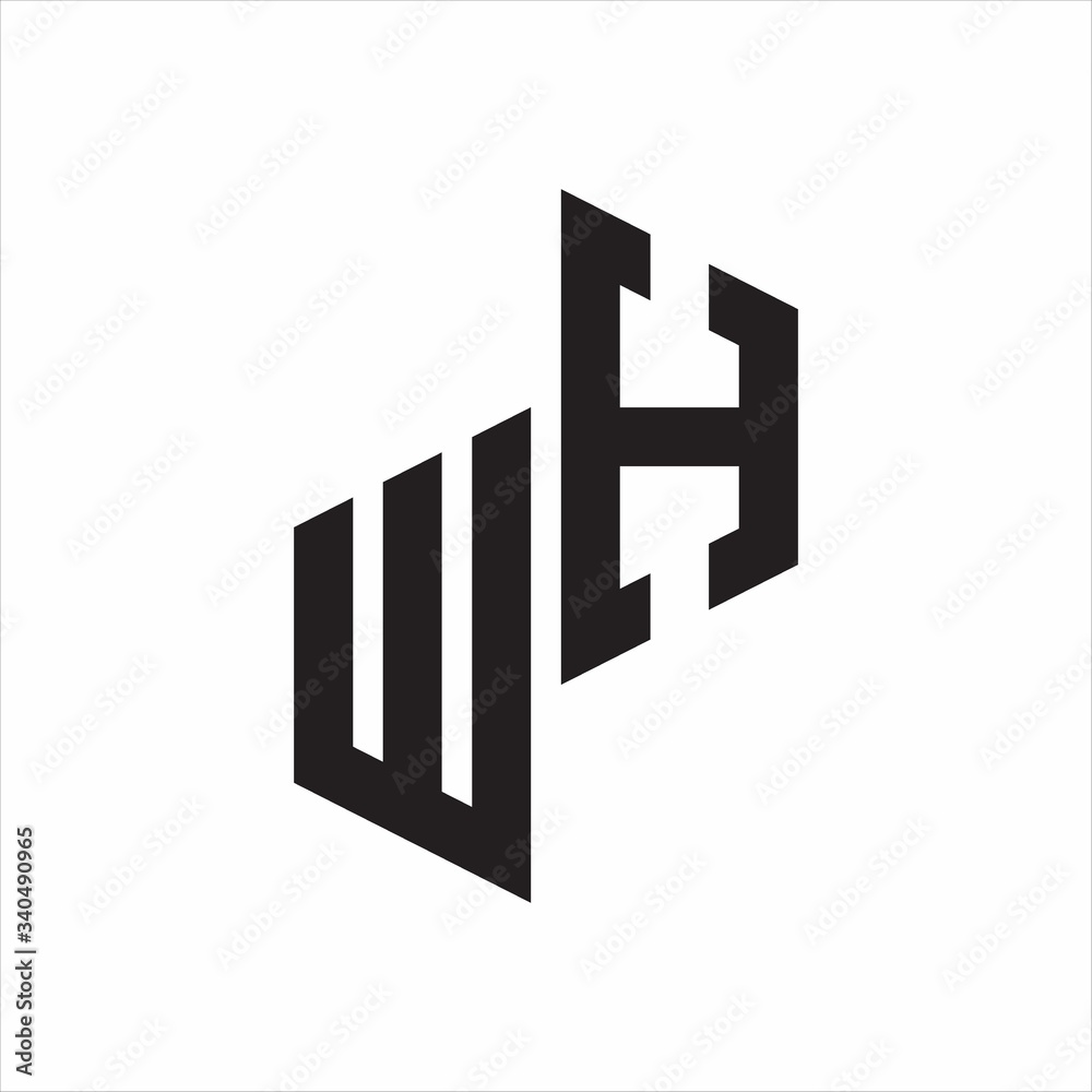 WH Initial Letters logo monogram with up to down style WH Initial Letters logo monogram with up to down style