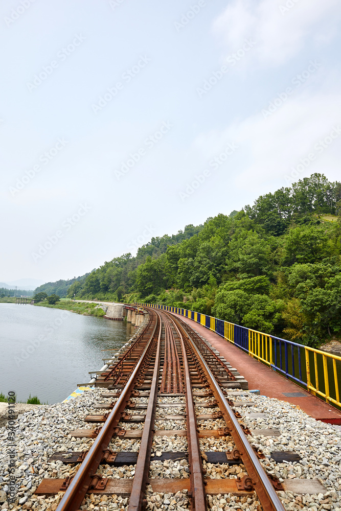 Railroad in Hwasun-gun, South Korea.
