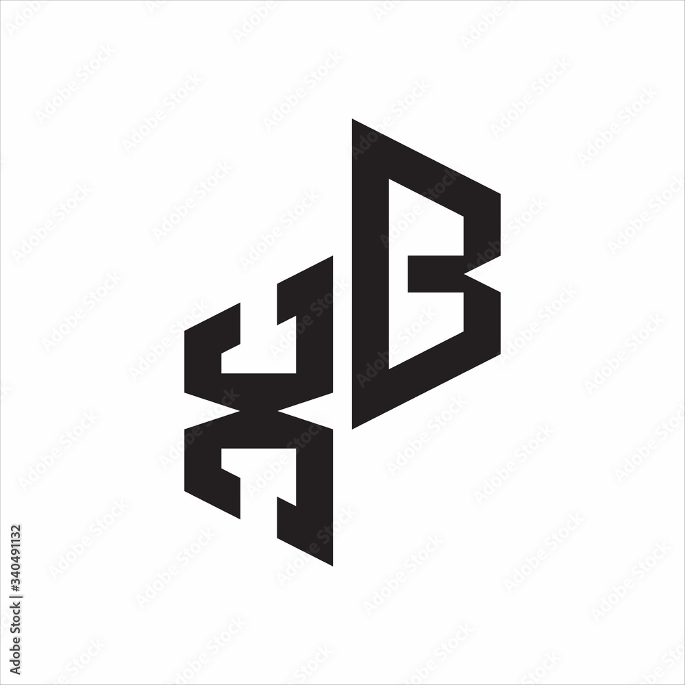 XB Initial Letters logo monogram with up to down style XB Initial Letters logo monogram with up to down style