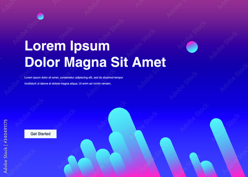 Fototapeta premium Dynamic shapes composition for landing page