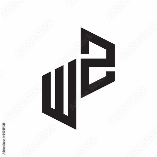 WZ Initial Letters logo monogram with up to down style