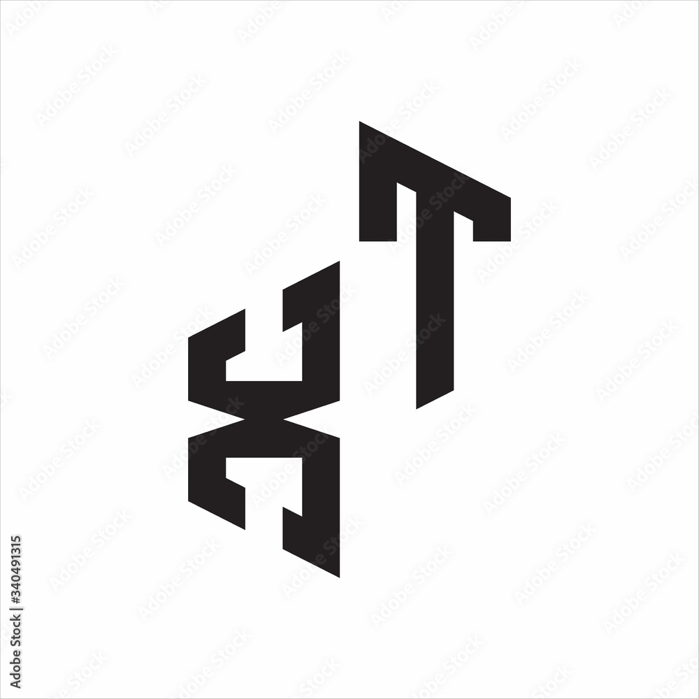 XT Initial Letters logo monogram with up to down style XT Initial Letters logo monogram with up to down style