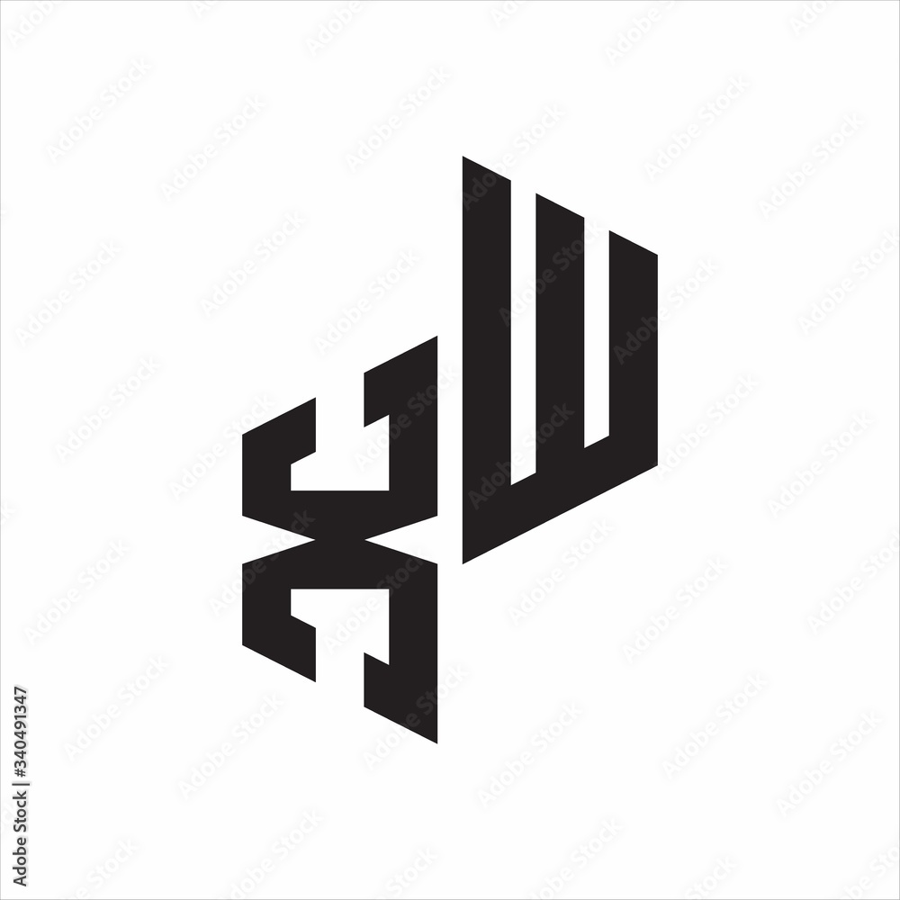 XW Initial Letters logo monogram with up to down style XW Initial Letters logo monogram with up to down style