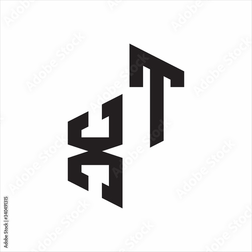 Free Download XT Initial Letters logo monogram with up to down style - GFXLoad