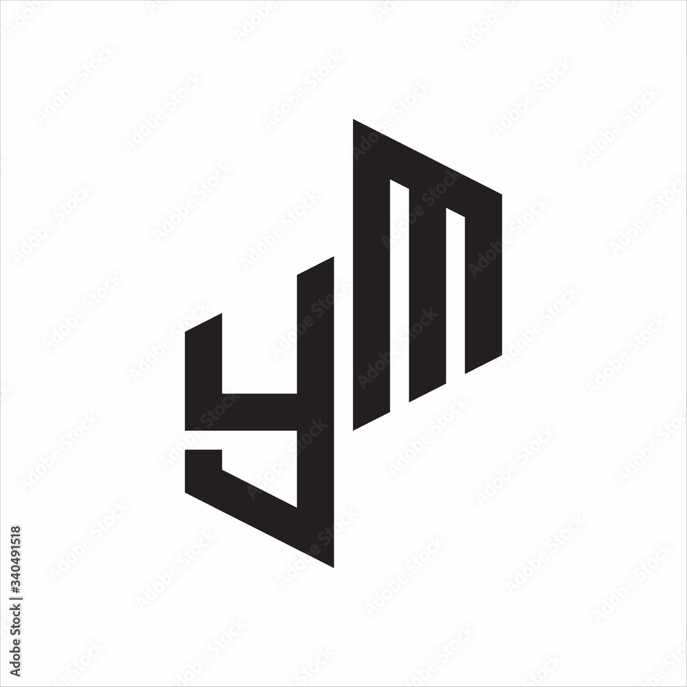 YM Initial Letters logo monogram with up to down style YM Initial Letters logo monogram with up to down style