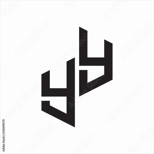 YY Initial Letters logo monogram with up to down style
