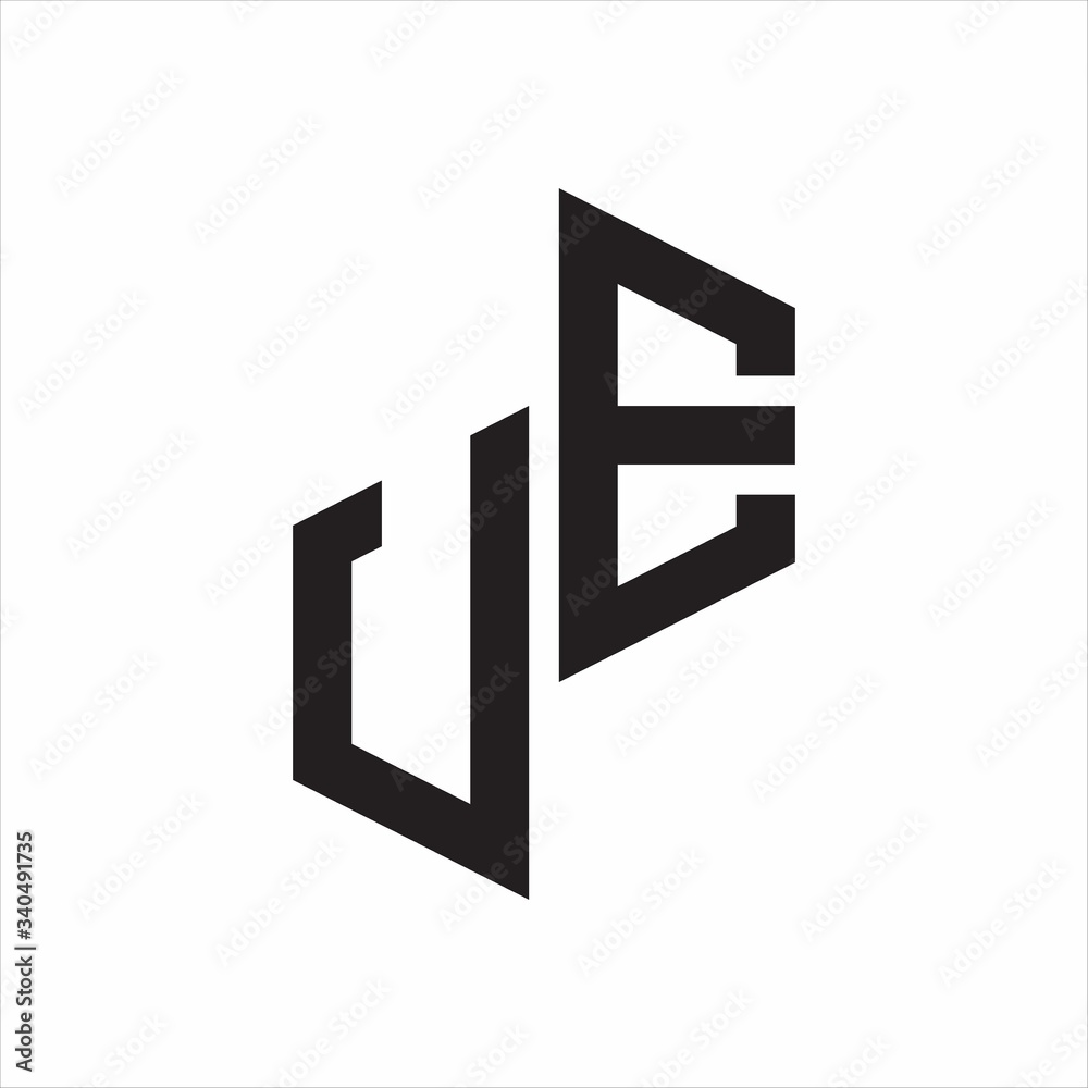 UE Initial Letters logo monogram with up to down style UE Initial Letters logo monogram with up to down style