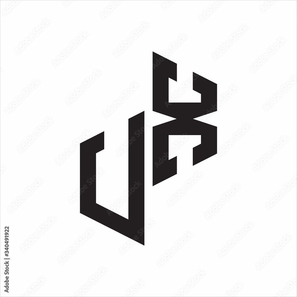 UX Initial Letters logo monogram with up to down style UX Initial Letters logo monogram with up to down style