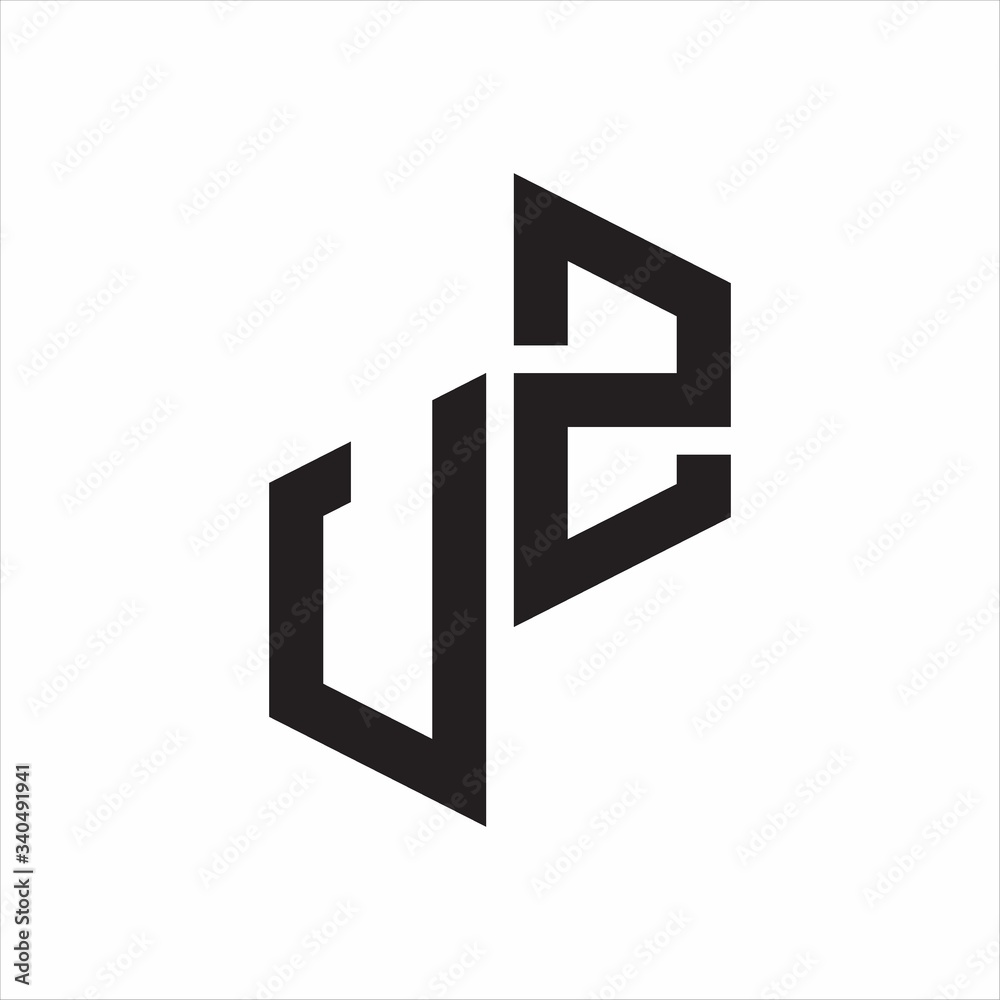 UZ Initial Letters logo monogram with up to down style UZ Initial Letters logo monogram with up to down style