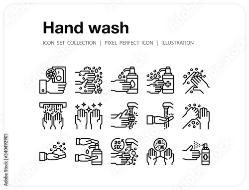 Hand wash icons set, Set of icons for web and mobile